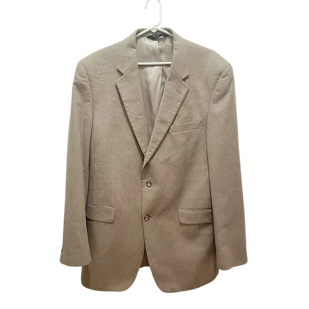 JOS A BANK 100% Pure Cashmere Tan Men's Sport Coat Jacket  44L